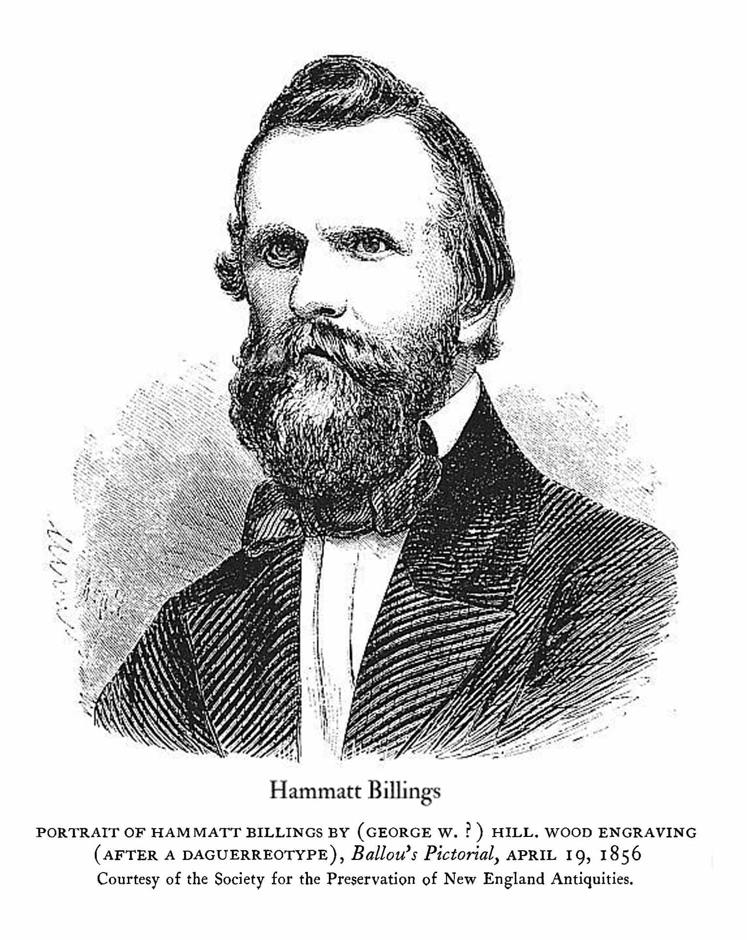  Black and White Portrait "Hammatt Billings"